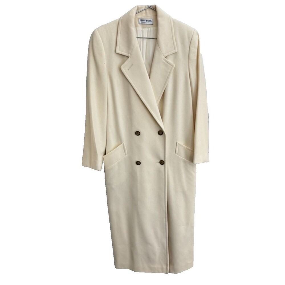Forecaster of Boston Women's 100% Pure Wool Coat Size 5/6 Cream Lined USA